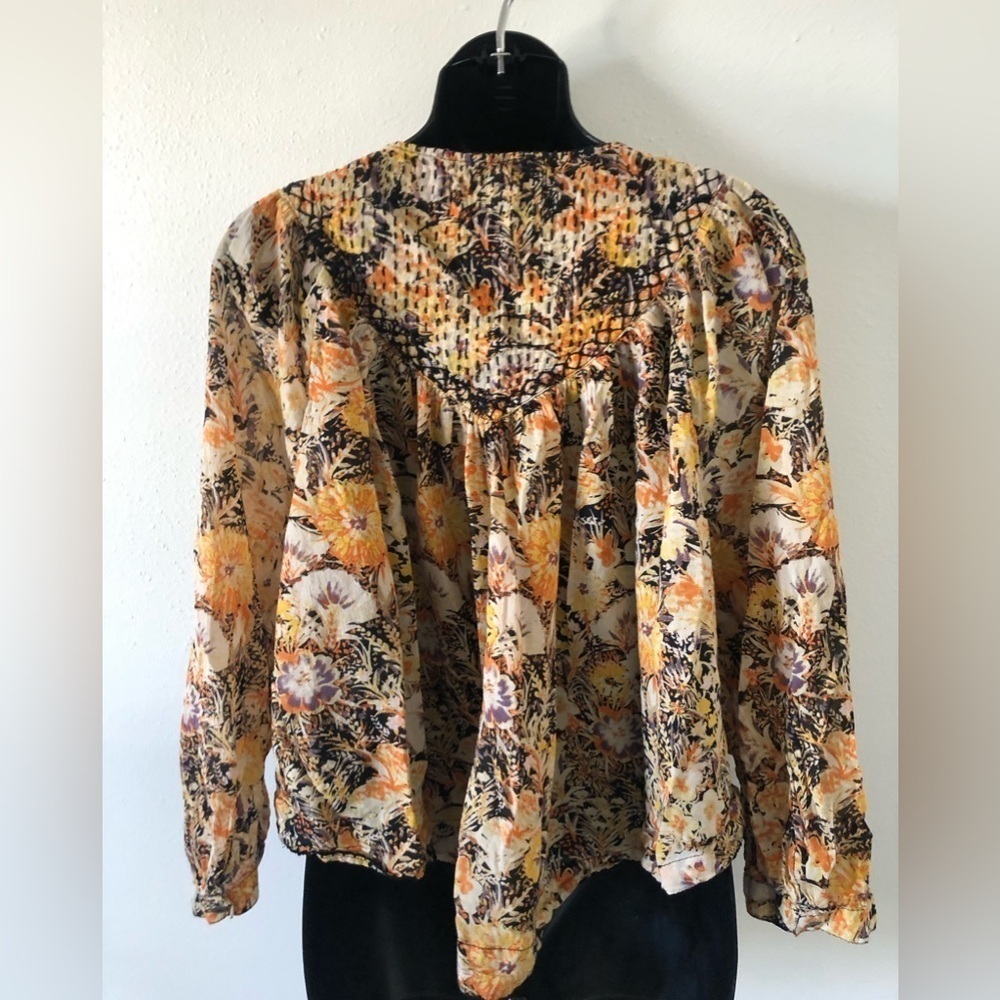 We the free free people boho cotton blouse xs - Picture 4 of 9
